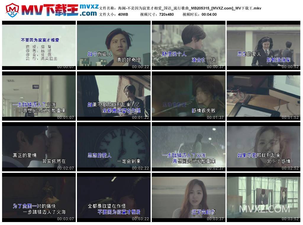 海阔-不是因为寂寞才相爱_国语_流行歌曲_MB205315